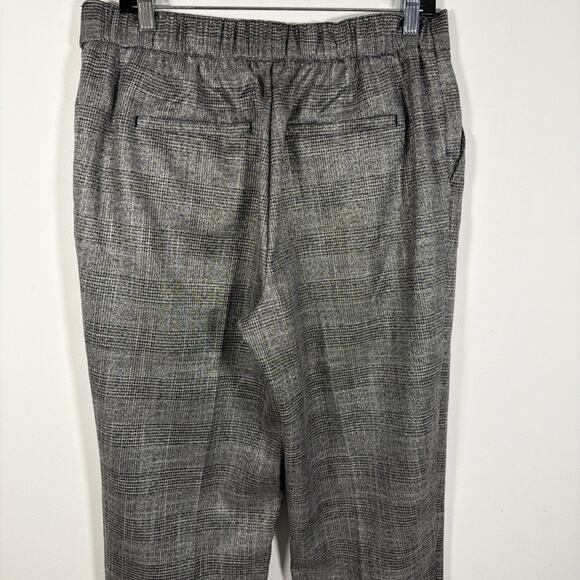 LOFT Ann Taylor Pants Women Large Pull On Black Silver Ankle Trouser Slacks - Picture 5 of 7